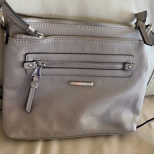 Dana Buchman Pebbled Crossbody Bag in Light Gray